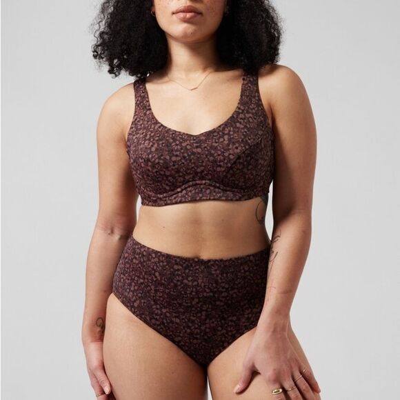 NWOT Athleta Bondi Bra Cup Bikini Top in Floral Camo Decadent Chocolate 32B/C - Picture 5 of 10